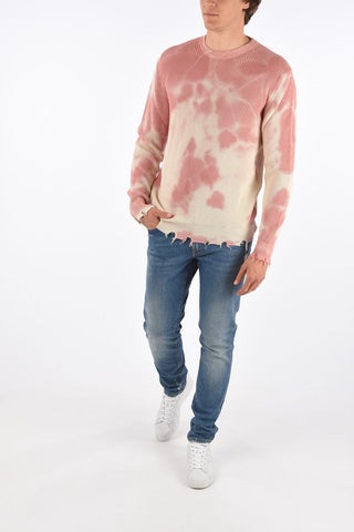 vintage effect crew-neck sweater