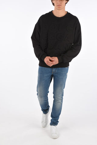 MILLENNIALS embossed logo crew-neck sweatshirt