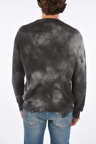 vintage effect crew-neck sweater