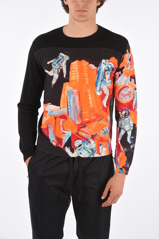 embroidered crew-neck sweater