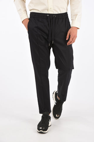 stretch cotton drawstring waist pants