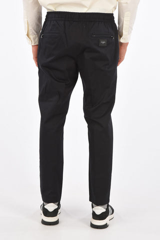 stretch cotton drawstring waist pants