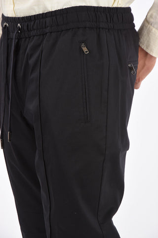 stretch cotton drawstring waist pants