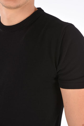 Short sleeve crew-neck sweater