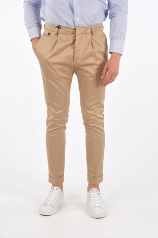 Mid-rise waist single pleat trousers