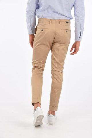 Mid-rise waist single pleat trousers