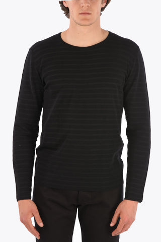 awning striped crew-neck sweater