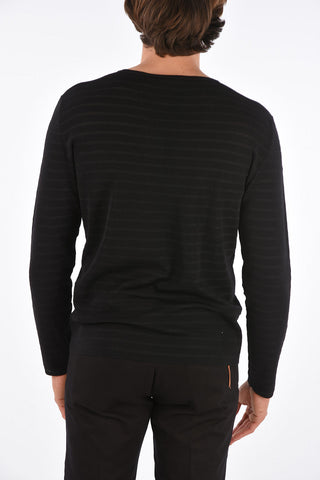 awning striped crew-neck sweater