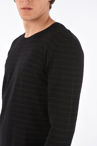 awning striped crew-neck sweater