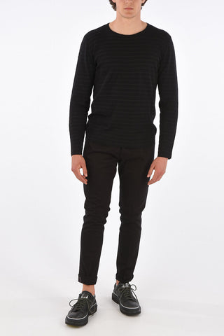 awning striped crew-neck sweater