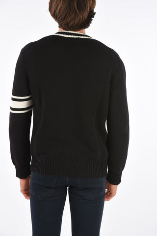crew-neck sweater with embroidery