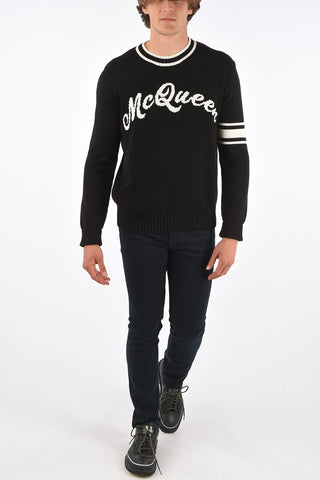 crew-neck sweater with embroidery