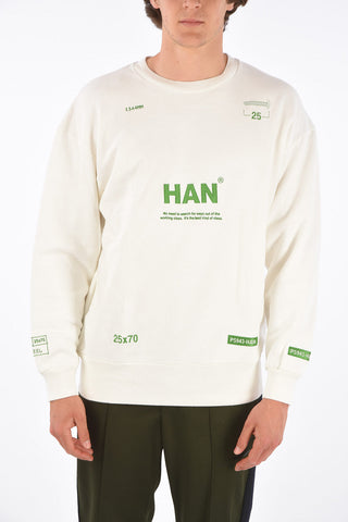 embroidered BULKY crew-neck sweatshirt