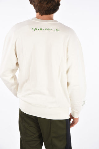 embroidered BULKY crew-neck sweatshirt