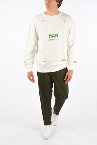 embroidered BULKY crew-neck sweatshirt