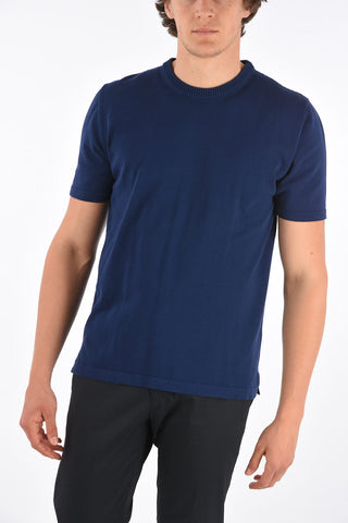 Short sleeve crew-neck sweater