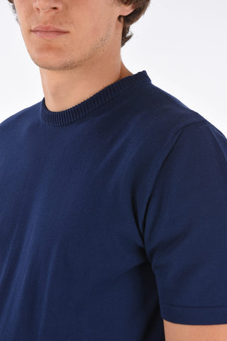 Short sleeve crew-neck sweater