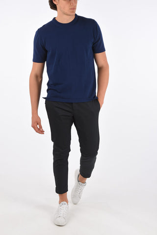 Short sleeve crew-neck sweater