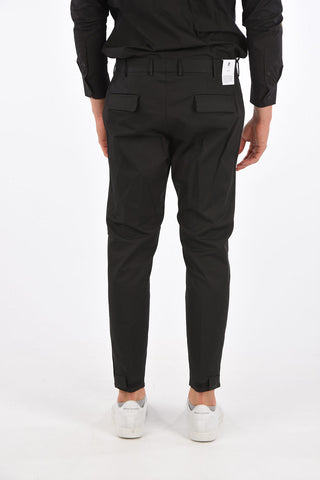 Stretch Cotton LAMDA Pants with Ankle Touch Strap 