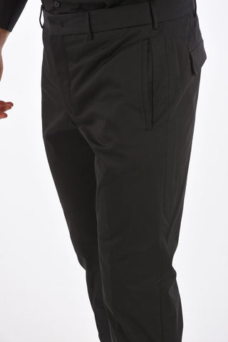 Stretch Cotton LAMDA Pants with Ankle Touch Strap 