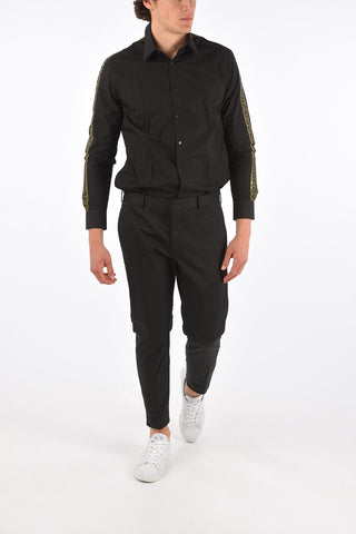 Stretch Cotton LAMDA Pants with Ankle Touch Strap 