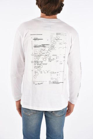 T-shirt girocollo a manica lunga