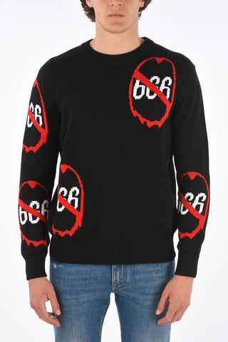 embroidered crew-neck sweater