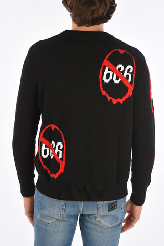 embroidered crew-neck sweater