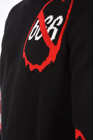 embroidered crew-neck sweater