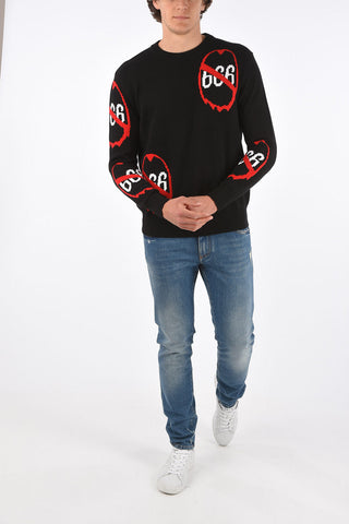 embroidered crew-neck sweater