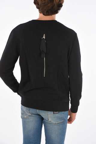 crew-neck sweatshirt with zip back