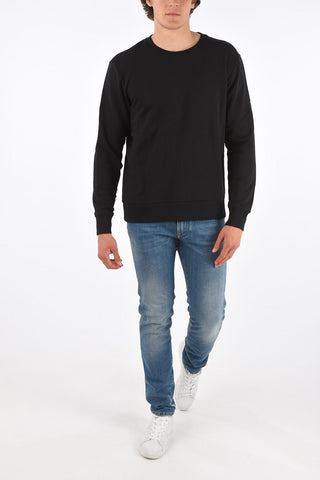 crew-neck sweatshirt with zip back