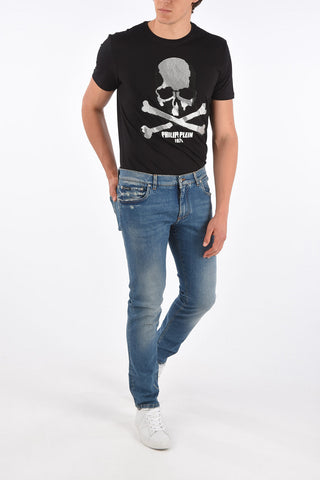 17cm vintage effect skinny fit jeans