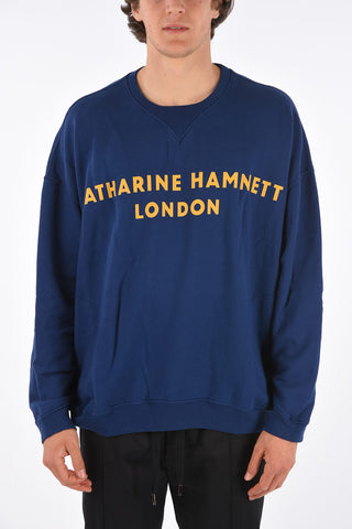 Oversized crew-neck sweatshirt with print