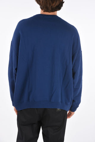 Oversized crew-neck sweatshirt with print