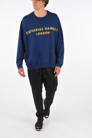 Oversized crew-neck sweatshirt with print
