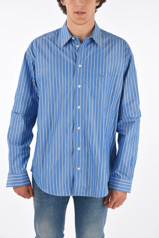 camicia awning striped collo francese Con Taschino