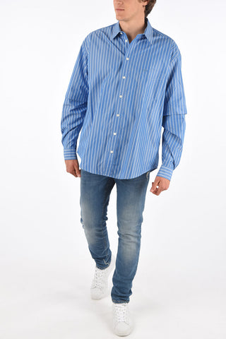 camicia awning striped collo francese Con Taschino