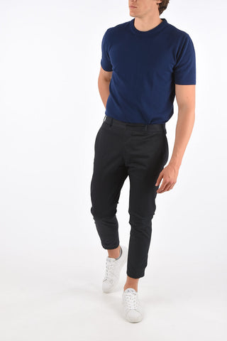 Stretch Cotton LAMDA Pants with Ankle Touch Strap 