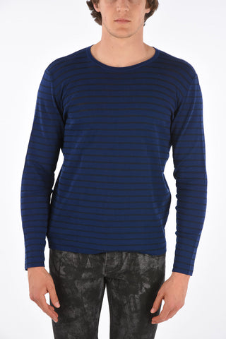 awning striped crew-neck sweater