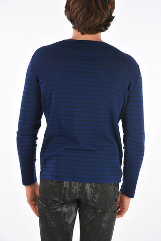 awning striped crew-neck sweater