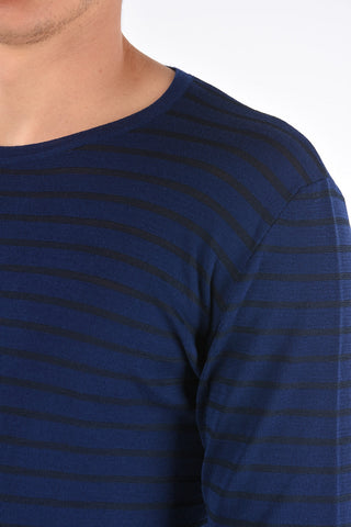 awning striped crew-neck sweater