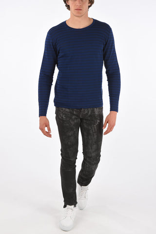 awning striped crew-neck sweater