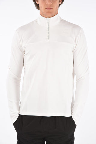 half zip mock-neck sweatshirt
