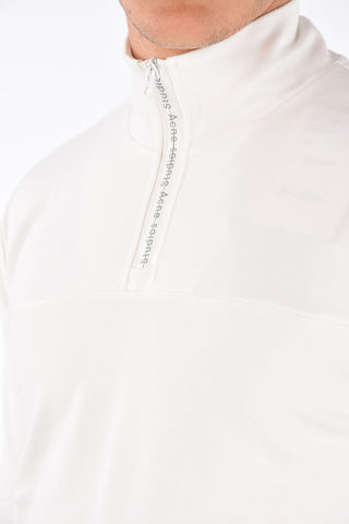 half zip mock-neck sweatshirt