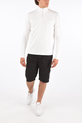 half zip mock-neck sweatshirt