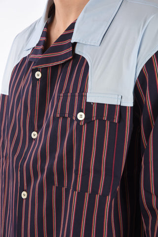 camicia a righe con taschino