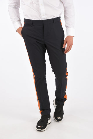 Mid-rise waist piping pants