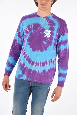 Tie dye effect crew-neck sweatshirt