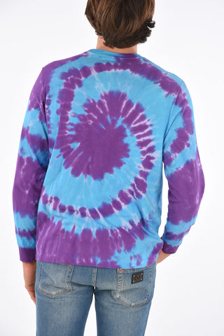 Tie dye effect crew-neck sweatshirt